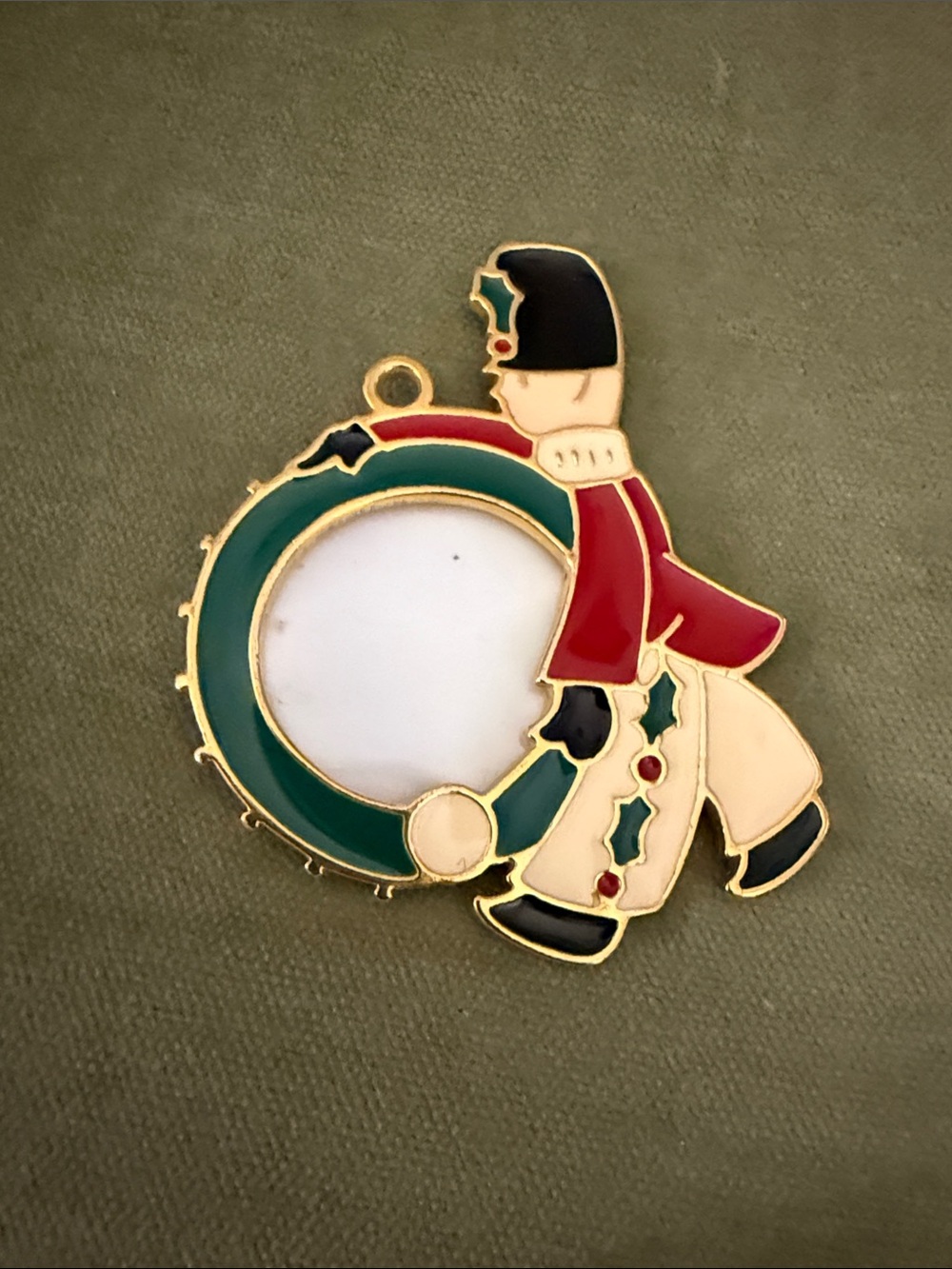 Wallace Silversmith’s Drummer Boy Photo Ornament or Pendant.